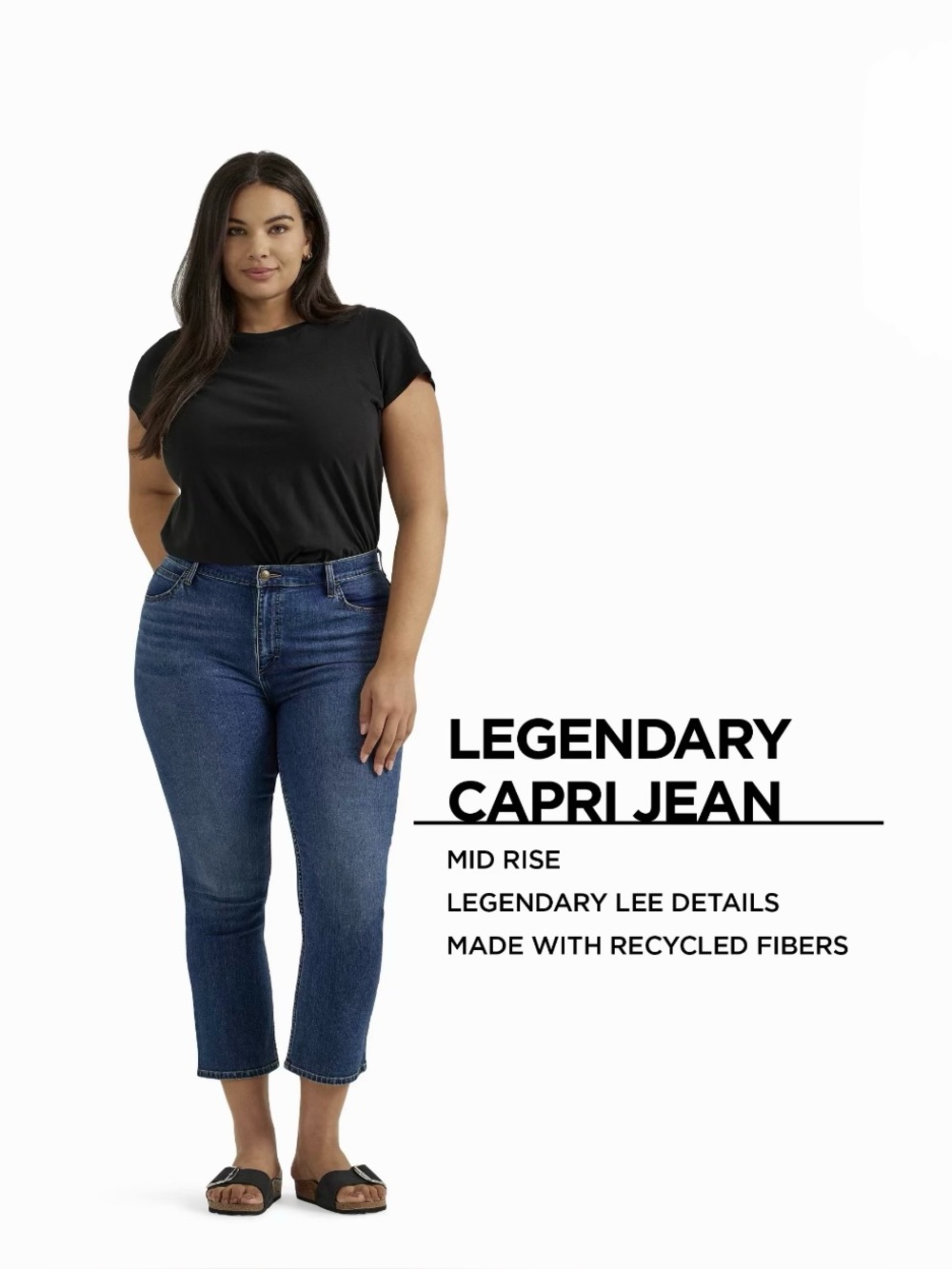New without tags- Lee® Women's Plus Legendary Mid Rise Capri 23” Inseam